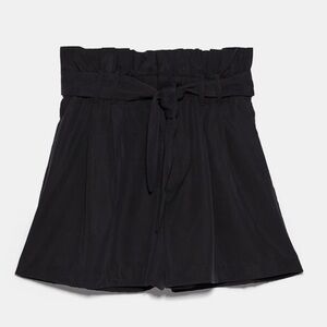 NWT Zara flowly black shorts high waist bow tie